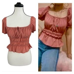 Forever 21 Pink Peplum Top